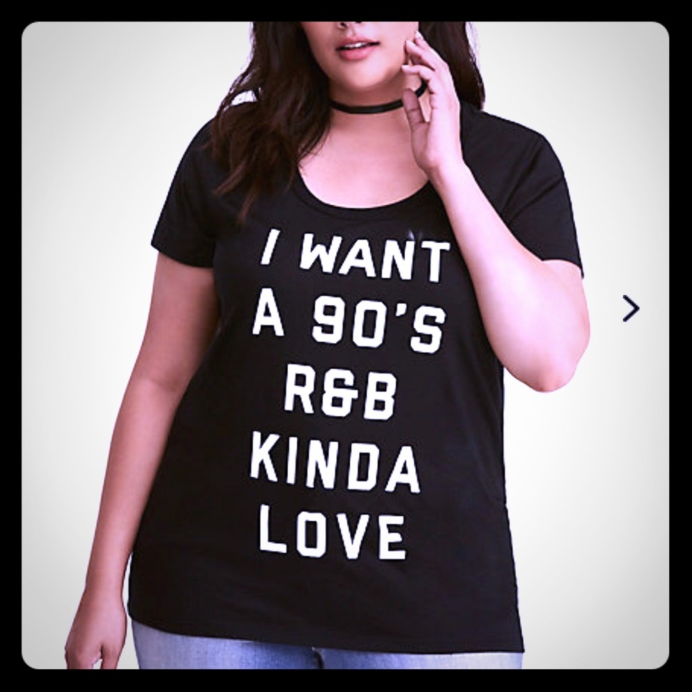 TORRID SIZE 3 (BLACK) 90s R&B Love Scoop Neck Tee